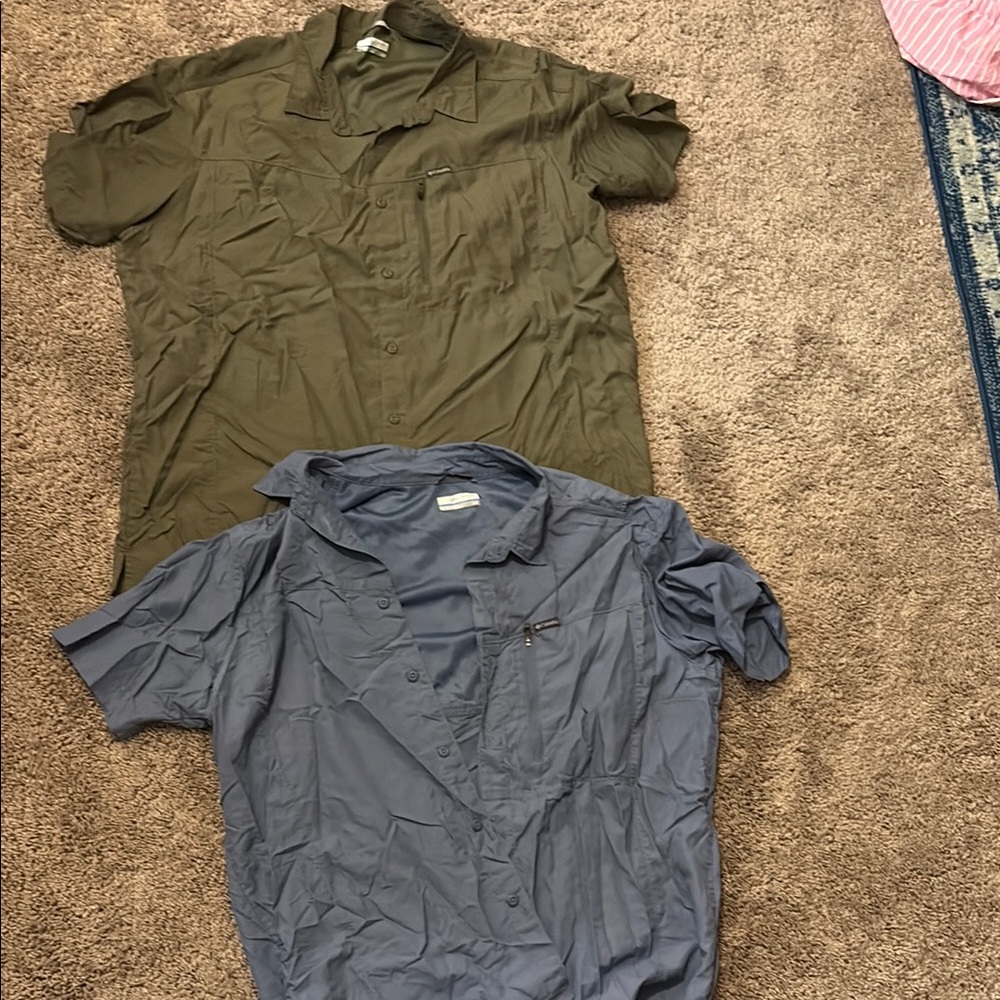 Green and Blue Casual Button Down Shirts - Picture 1 of 1
